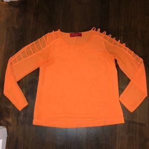 Akira Orange Blouse Top